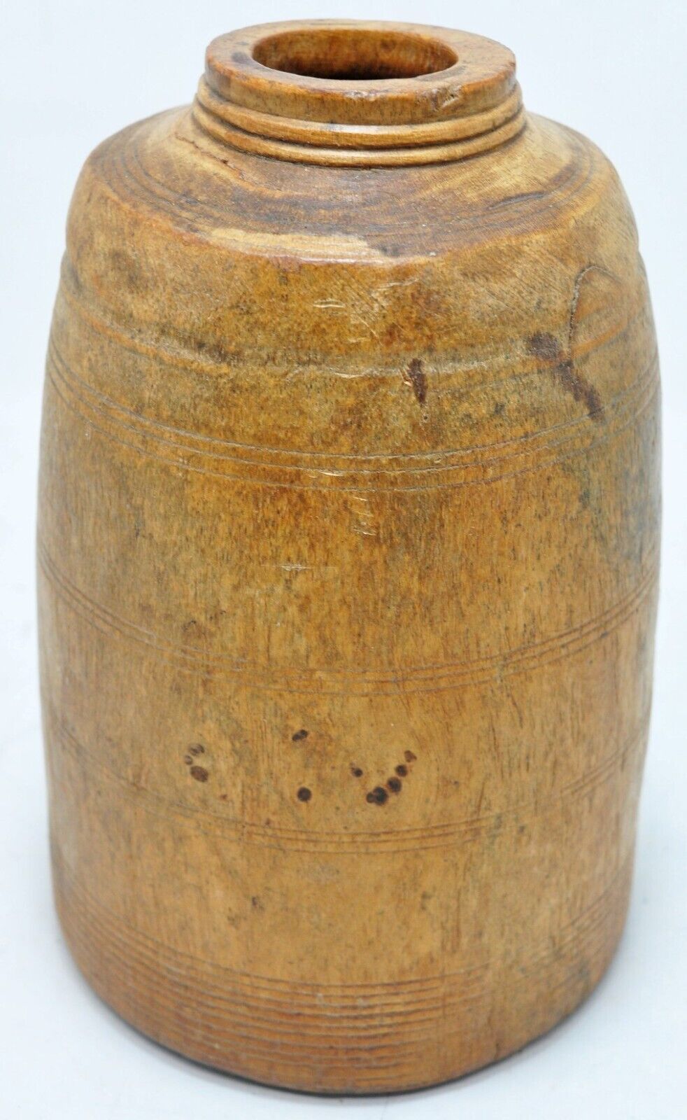 Antique Wooden Himalayan Water Pot Original Old Hand Carved